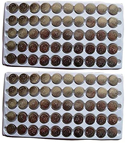 New 100 X AG13 LR44 357 SR44SW A76 Button Cell Battery in Tray FBA…