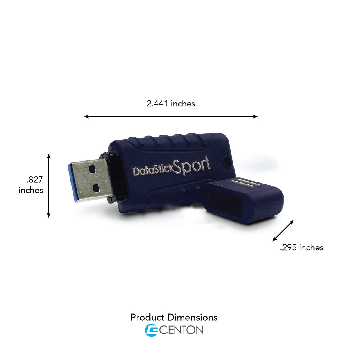 Water Resistant 64GB DataStick Sport by Centon, 5 Pack, USB 3.2 Gen1 Flash Drive Memory Stick for Storage and Backup