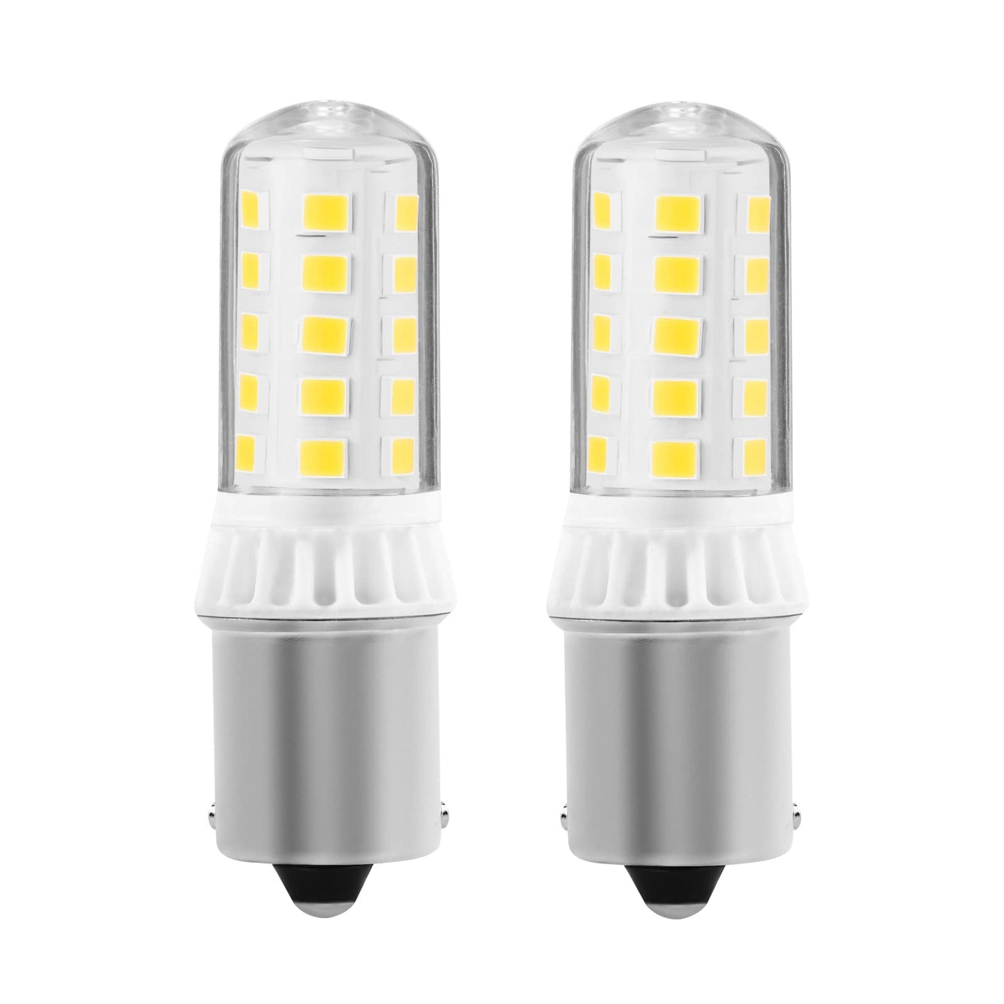BA15S LED Bulbs 3W 350LM Daylight White 6000K LED Replacement for 12V Turn Signal RV Tail Camper Boat Trunk Interior Lights, DC Bayonet Single Contact
