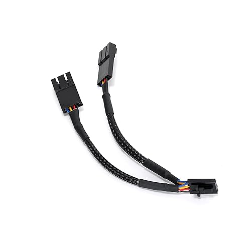 Ruimou 1pcs Computer PC PWM Fan Splitter Cable 4pin 1 Male to 2 Female (Cable Length 100mm) Compatible with Corsair RGB Fan Hub/Corsair Lighting Node
