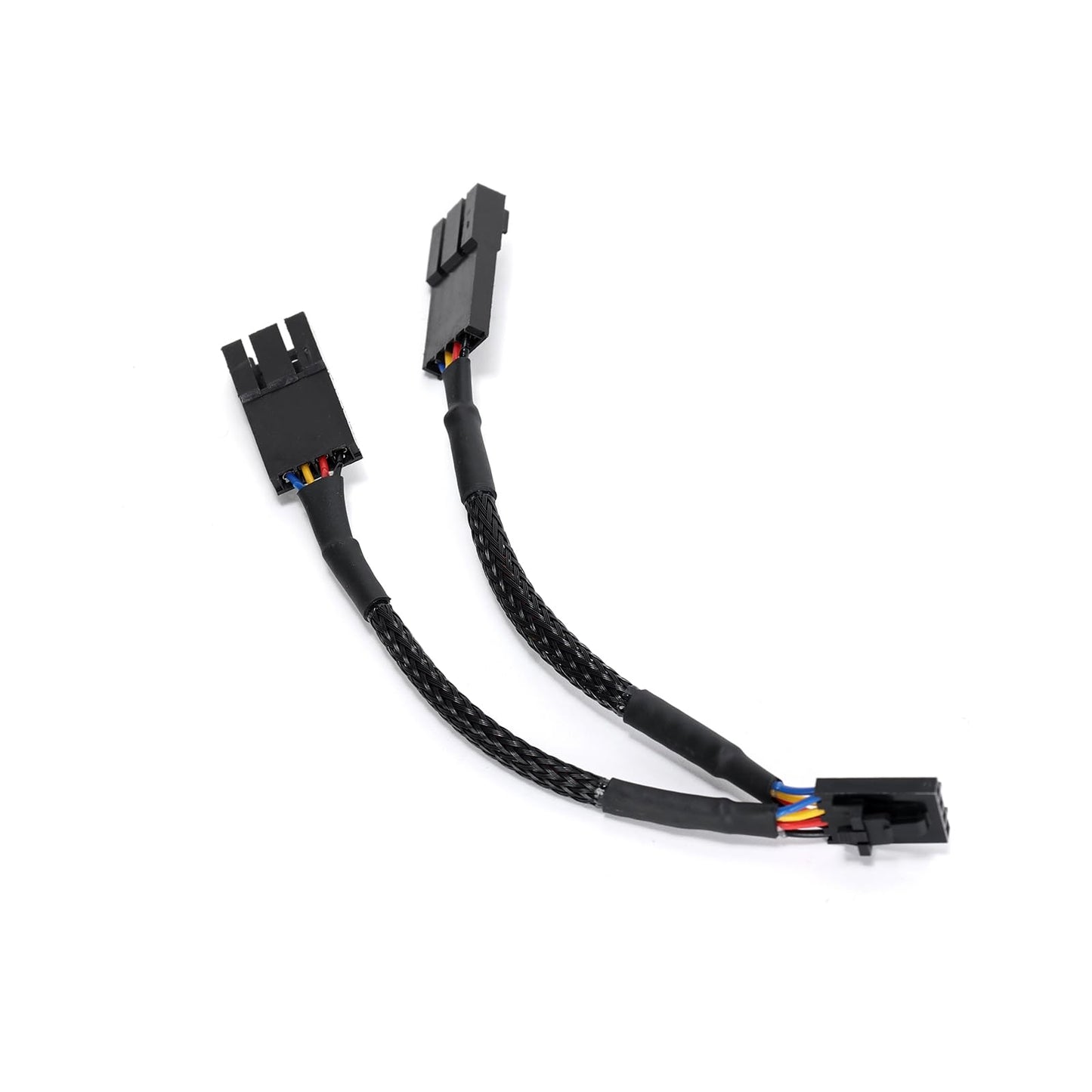 Ruimou 1pcs Computer PC PWM Fan Splitter Cable 4pin 1 Male to 2 Female (Cable Length 100mm) Compatible with Corsair RGB Fan Hub/Corsair Lighting Node