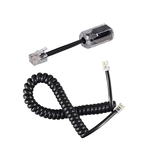 YIENFBEV Telephone Handset Cord Detangler 1 Set, 1 Pack 360 Degree Rotating/Anti-Tangle Landline Cable and 1 Pack Telephone Handset Cord 7.5 Foot