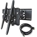 2xhome TV Wall Mount Bracket (Dual Arm) + Free HDMI Cable - Secure Cantilever LED LCD Plasma Smart 3D WiFi Flat Panel Screen Monitor Moniter Display