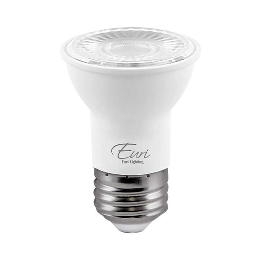 Euri Lighting EP16-7W4000ew Dimmable LED PAR16 E26 Base, 7W (50W Equal), Soft White (3000K), 500lm, 80CRI, 40° Beam Angle, Damp Rated UL, Energy Star