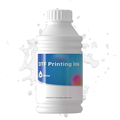 GEVANCY DTF Ink White 500ml, Upgraded Anti Sedimentation Formula Premium Transfer Ink for DTF Printer Refill Compatible with XP600 I1800 F1080 DX5 DX7