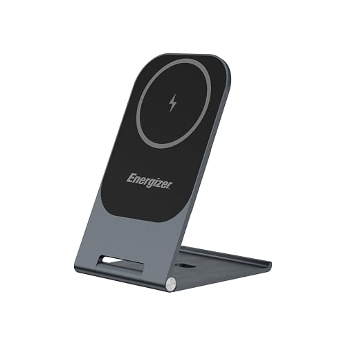 Energizer WCP102 Ultra Thin Wireless Charging Stand, MagSafe, 15W Max, 3mm, 180 Degree Adjustment, Aluminium Alloy