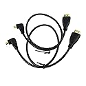 Seadream 2Pack 1.64 Feet 50CM 90 Degree Angle Micro HDMI Male to HDMI Male Cable Connector (2Pack Each of Right Angle and Left Angle)