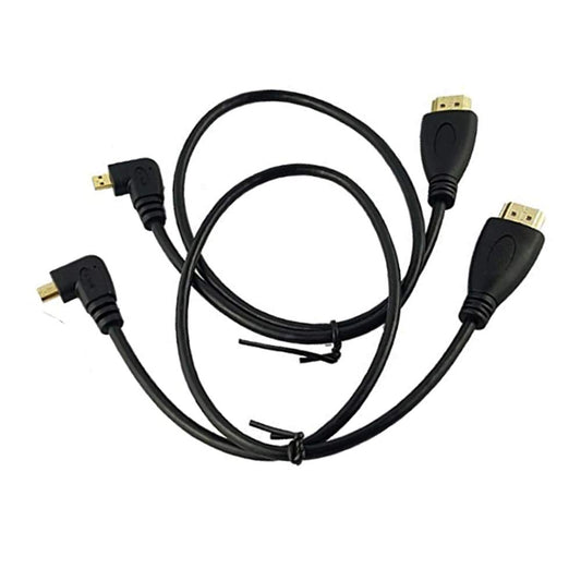 Seadream 2Pack 1.64 Feet 50CM 90 Degree Angle Micro HDMI Male to HDMI Male Cable Connector (2Pack Each of Right Angle and Left Angle)