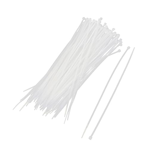 uxcell Nylon Wire Zip Cable Organizer Tie, 2.5mm x 200mm, 100pcs, White