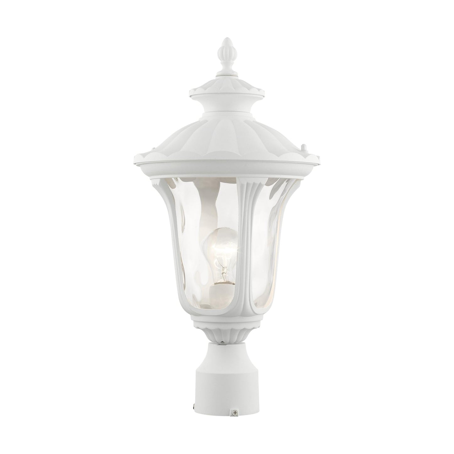 Livex Lighting 7855-13 Oxford 1-Light Outdoor Post Top Light, 9.5" x 19", White
