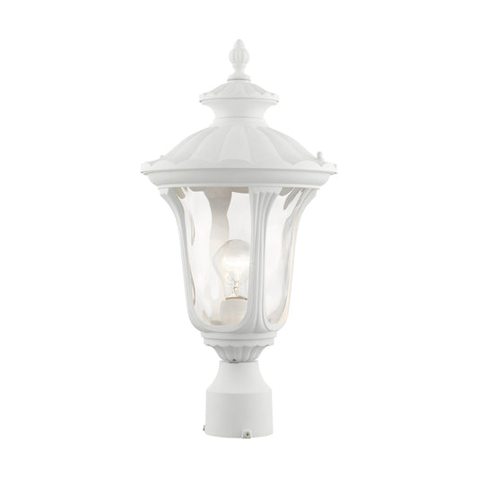 Livex Lighting 7855-13 Oxford 1-Light Outdoor Post Top Light, 9.5" x 19", White
