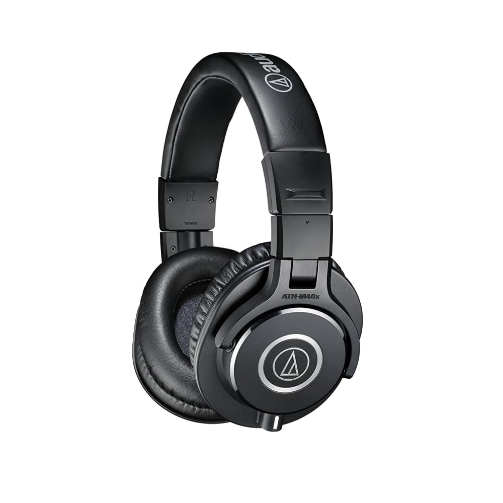 Audio-Technica ATH-M40x Professional Monitor Headphones Bundled with Over The Ear Headphones Stand + Cleaning Cloth (3 Items)