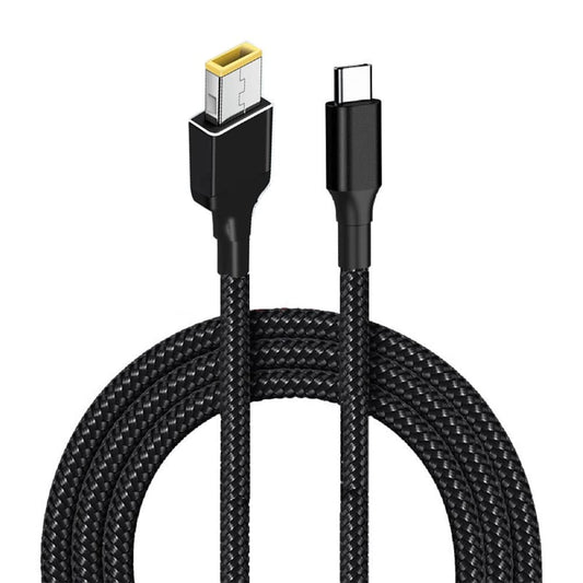 Tpenod USB C to Slim Tip Laptop Charging Cable, USB Type C Male Input to Square Converter 6.5 ft. 100W PD for Thinkpad E440 E450 T450s T460s T470 E550