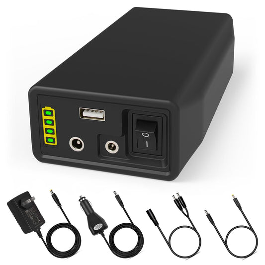Talentcell 76.8Wh Portable Power Bank LF4100, 12.8V 6000mAh Multi Voltage Power Supply, DC 12V/9V & 5V USB Output for LED Strip, CCTV Camera, Mobile