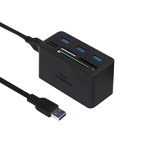 Kingwin USB HUB Adapter w/ Memory Card Reader Writer & USB 3.0 HUB Combo - Supports High Speed SD MS Micro M2 CF Card Reader For Macbook, Laptop
