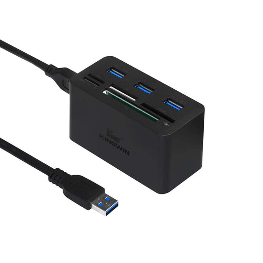 Kingwin USB HUB Adapter w/ Memory Card Reader Writer & USB 3.0 HUB Combo - Supports High Speed SD MS Micro M2 CF Card Reader For Macbook, Laptop