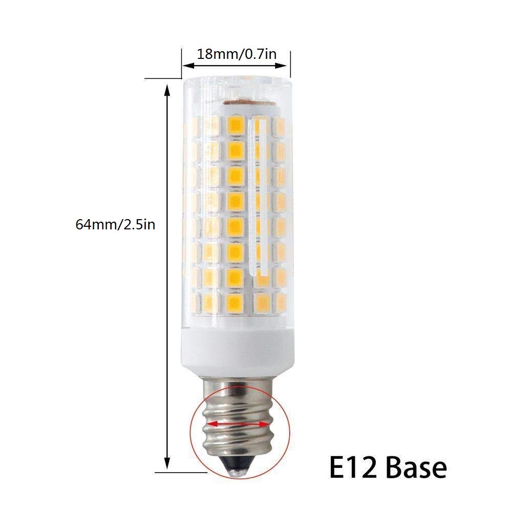 Lxcom Lighting 10W E12 LED Corn Light Bulb(4 Pack)- 2835 SMD 102LEDs E12 Dimmable 100 Watt Equivalent 1000LM Daylight White 6000K Chandelier Bulbs
