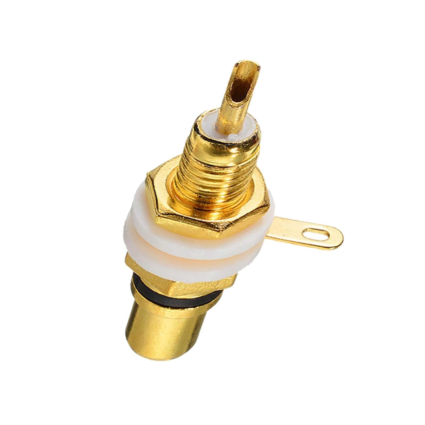 Sopepoyie Gold Plated Female RCA Phono Panel Mount Chassis Socket Plug Jack Connector - (24 Pcs)