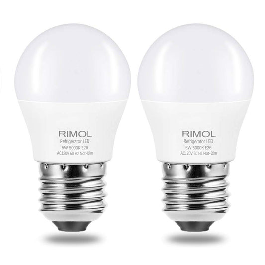 RIMOL Refrigerator Light Bulb, 40W Equivalent 120V A15 LED Fridge Bulbs 5 Watt Daylight White 5000K E26 Medium Base, Energy Saving Freezer Ceiling