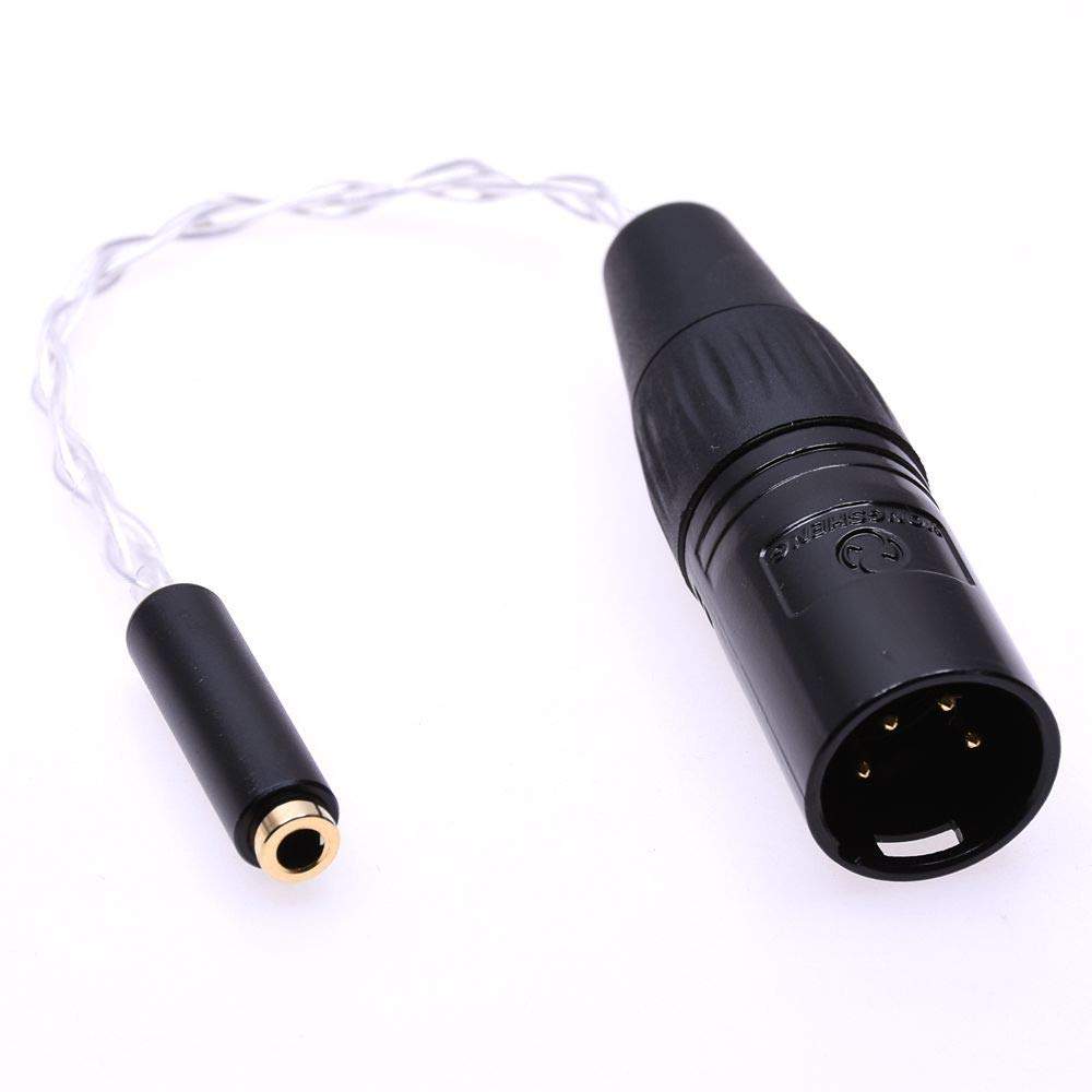 GAGACOCC 4-Pin XLR Male to 3.5mm TRRS Female Balanced Audio Adapter 10cm Cable