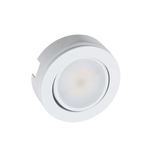 MVP Single Linking Puck with 6-Inch Lead/Tail Wiresand Mounting Screws, Dimmable Swivel LED, Linkable, cETLus Listed, 2-3/4-Inch, 2700K White, Single