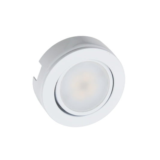 MVP Single Linking Puck with 6-Inch Lead/Tail Wiresand Mounting Screws, Dimmable Swivel LED, Linkable, cETLus Listed, 2-3/4-Inch, 2700K White, Single
