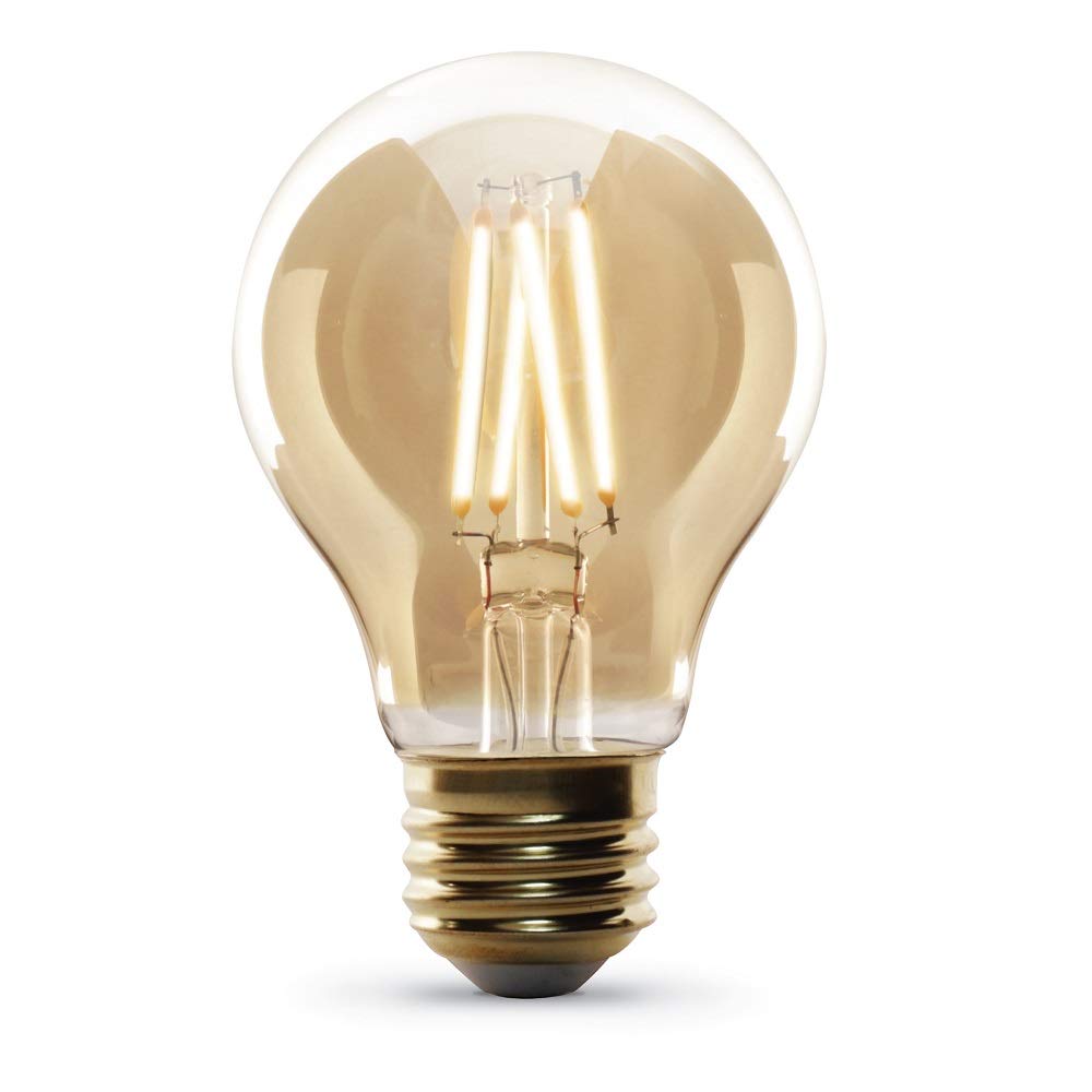 Feit Electric A19 LED Vintage Exposed Filament Light Bulb, 60W Eq