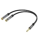 KINGTOP 3.5mm Headphone Mic Splitter Adapter - [1 Male to 2 Female] Headset Splitter Compatible with PC Gaming Headsets - TRRS Audio & Microphone Y