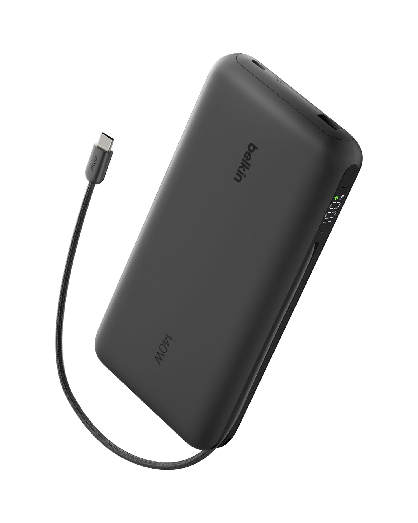 Belkin Portable Charger 25K, Power Bank with Integrated USB C Cable, 158W - Fast Charging Laptop Portable Battery Pack for MacBook Pro 14, iPhone 17