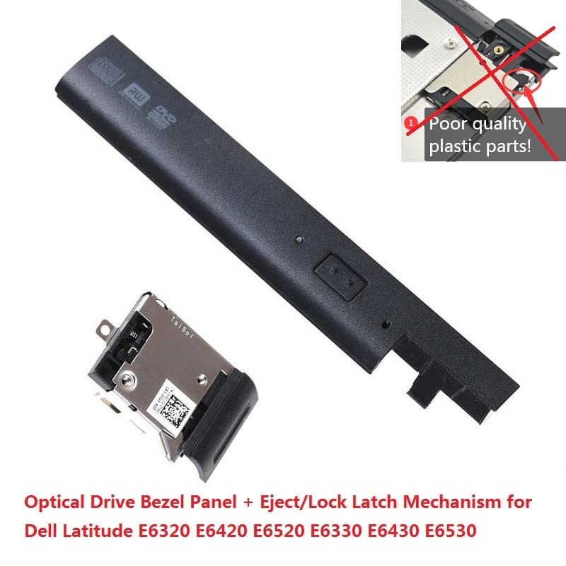 2nd HDD SSD Hard Drive Optical Bay Caddy Frame Tray Frame for Dell Latitude E6320 E6420 E6520 E6330 E6430 E6530 Modular Bay with Bezel + Ejector Latch