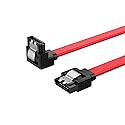 CableCreation SATA III Cable, [2-Pack] 8-Inch/0.6FT SATA III 6.0 Gbps 7pin Female to Downward Right Angle Female Data Cable with Locking Latch