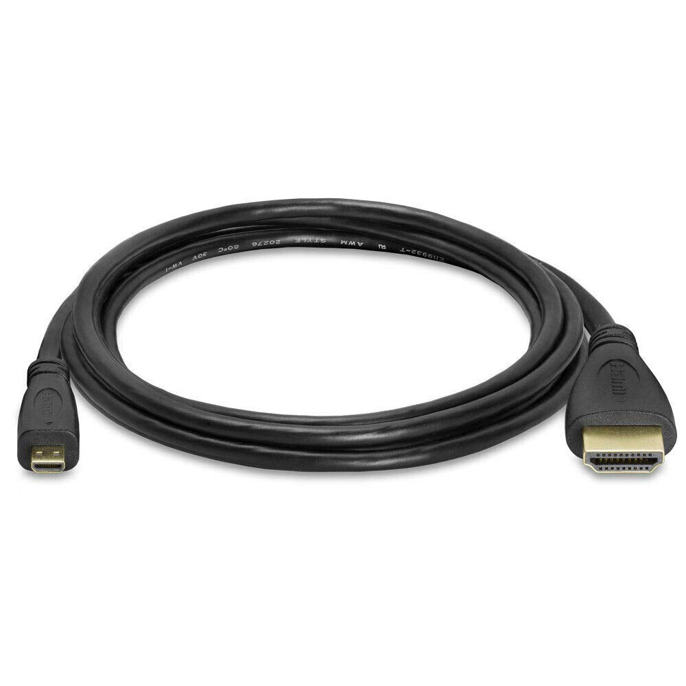 LoveRPi MicroHDMI to HDMI Male to Male Cable with 4K60 UHD 18Gbps Ethernet 3D Audio Return (2 Pack, 1M)