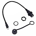 Kework Micro USB 5 Pin Flush Mount Cable, 0.3 Meter Micro USB Male to Female Dashboard Panel Mount Extension Cord for Car Truck Boat Motorcycle