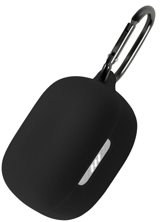 Geiomoo Silicone Case for JBL Tune Buds, Protective Cover with Carabiner (Black)