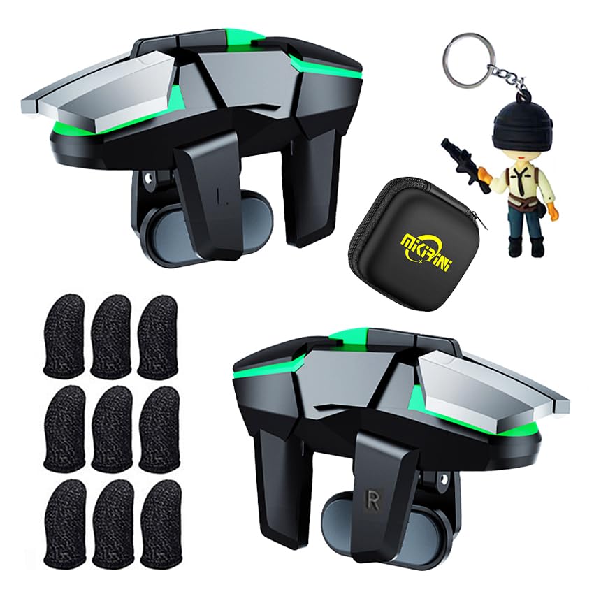 Mikirini 13 in 1 Mobile Phone Gaming Triggers Combo Kits for iPhones/Android Phones, Mobile Phone Game Controller for PUBG Mobile/Call of Duty/Apex