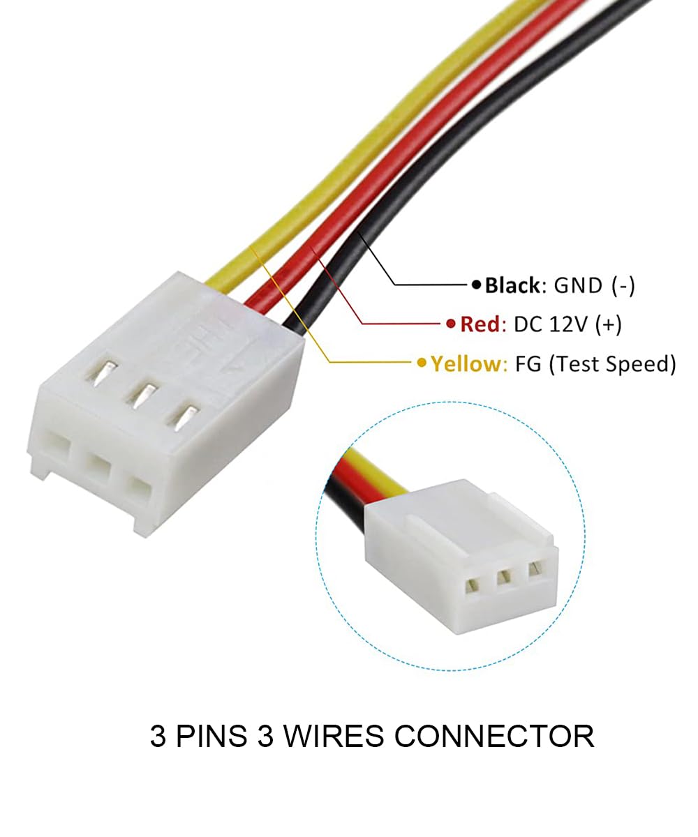 TwinkleBay 80x15mm Cooling Fan, Replace AFB0812SHB DC Brushless Cooling Fan, 80mm by 80mm by 15mm with TX3 Connector (DC12V 0.4A)