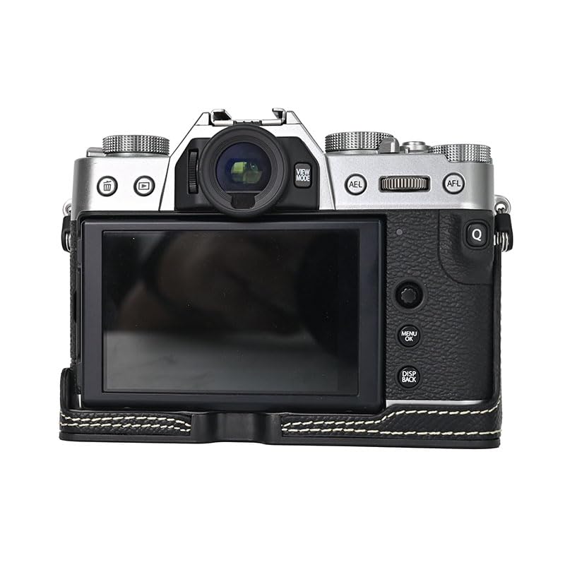 BMAOLLONGB X-T30 III Case, Handmade PU Leather Half Camera Case Bag Cover Bottom Opening Version for Fujifilm XT30 X-T30 III/II With Hand Strap