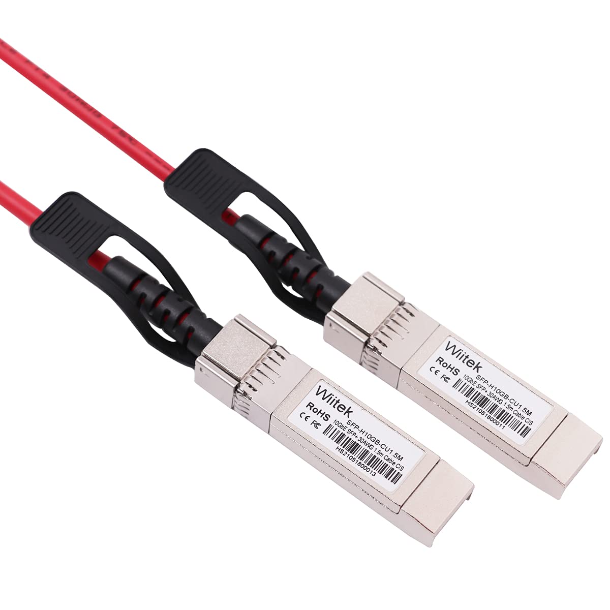 [Red Colored] 1m 10G SFP+ DAC Twinax Cable, 10Gbase-CU SFP+ Copper Cable, Compatible for Cisco SFP-H10GB-CU1M, Ubiquiti, Juniper, Mellanox, Mikrotik