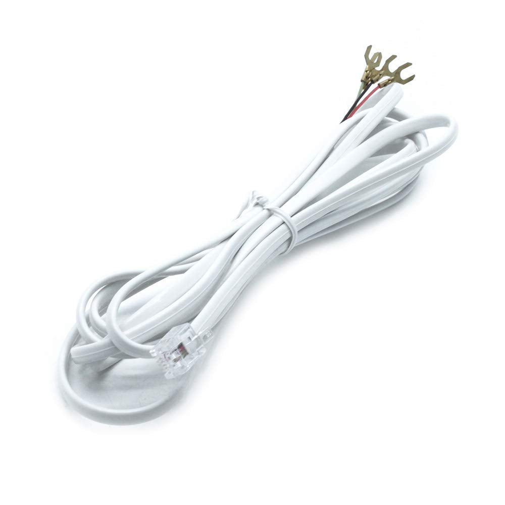 Sscon 5Pcs 6P4C RJ11 to 4 Spade Lug Telephone Cord Cable Connector (White 6.6Ft)