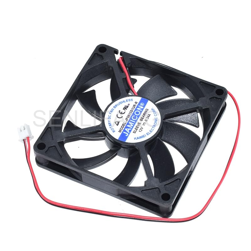New 8CM Square Cooling JF0815S1UR-R DC 12V 0.34A 80x80x15mm 2-Wire Server Cooler Fan