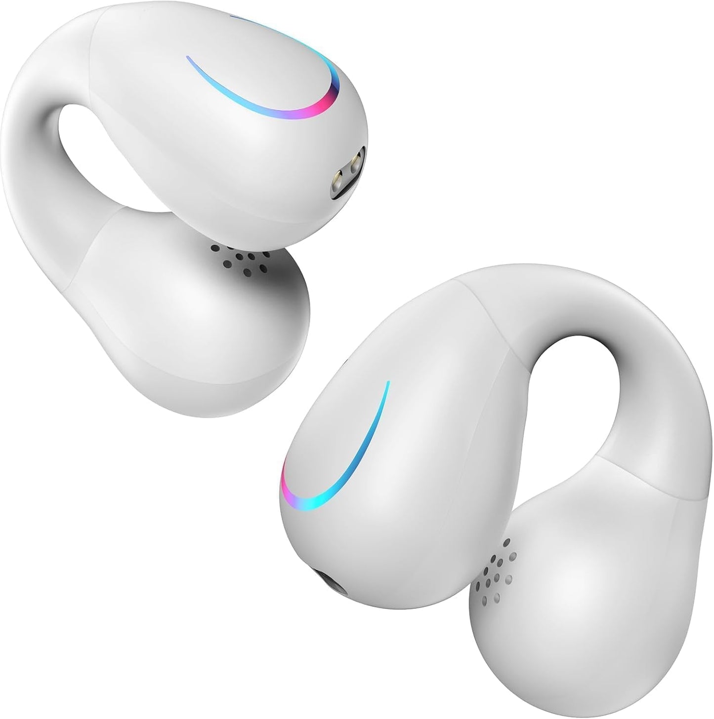 SHIJIAET Open Ear Clip Earbuds Over The Ear Headphones Wireless Bluetooth Waterproof Bone Conduction Earbuds for Fitness and Running, Secure Fit…