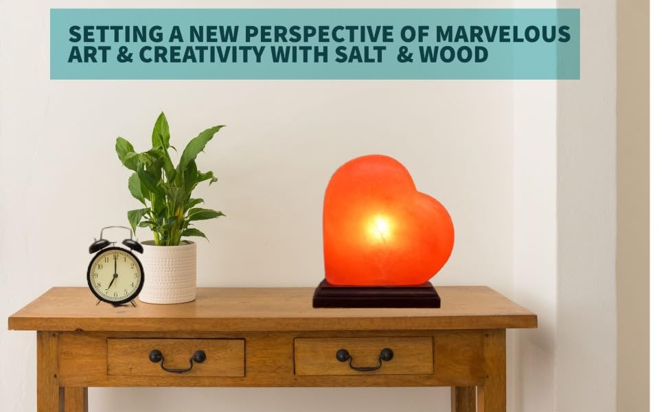 NatureBoost Himalayan Pink Salt Heart Lamp Comes with Dimmer Switch and a Pair of Bulbs (Heart2)
