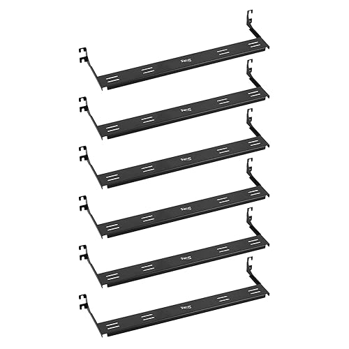 ICC Cable Manager Bracket Panel, 1U Rack Mount Space, Black Powder Coat Finish, Cable Management for 19" Racks and Cabinets, Metal, 5" Deep, Pack of 6
