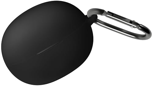 Geiomoo Silicone Cover for Baseus Bass BC1 Case, Soft Flexible Scratch Resistant Protective Cover with Carabiner (Black)