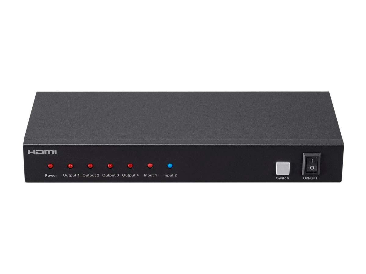 Monoprice Blackbird 4K 2x4 HDMI Splitter and Switch - Dolby Vision and Dolby TrueHD Support, Built in Automatically Adjusting Amplifier, 4K@60Hz, HDCP