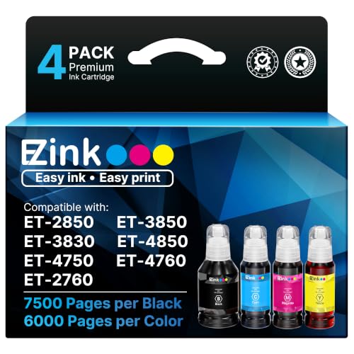 E-Z Ink Refill Ink Bottle Replacement Compatible for 502 High Yield for Epson Printer ET-4760,ET-3760,ET-2760,ET-3710,ET-2750,ET-3700 Printer (Black