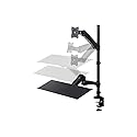 Monoprice Articulating Gas Spring Sit Stand Monitor and Keyboard Workstation Mount - for Displays 13in to 26in, VESA 75x75 to 100x100, Easy to Use