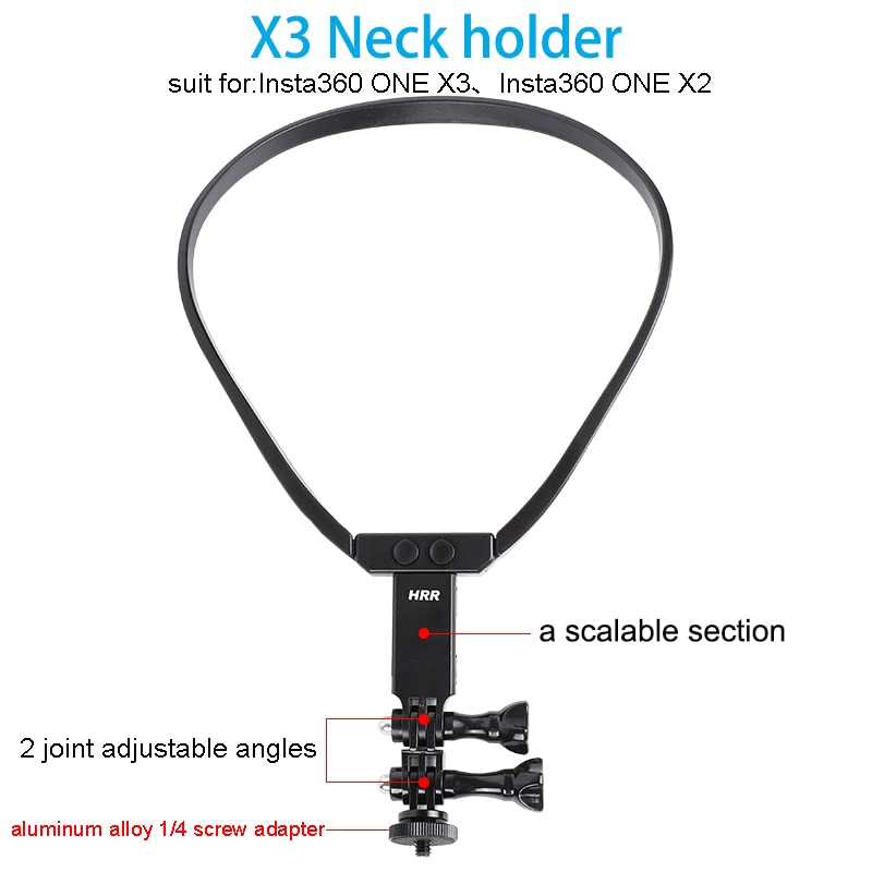 PellKing Accessories Kit for Insta360 One X5/X4/X3/X2/X,Third Version Video Vlog Necklace Neck Holder,New Quick Release Head Strap Mount + Chest Mount