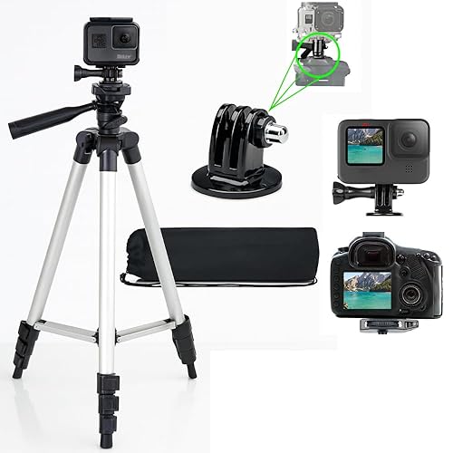 GoPro Tripod 50 Inch Aluminum Action Camera Tripod with Bubble Level - Compatible with GoPro HERO Cameras, Includes Tripod Mount & eCostConnection
