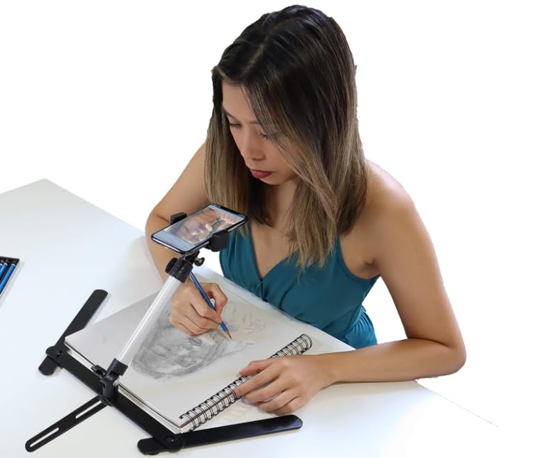 YIFMEIG Overhead Tripod for Mini Projector - Phone Holder,Camera Stand,Webcam,Stronger Support with Clip for Cookie Decorating,eaching Online Live